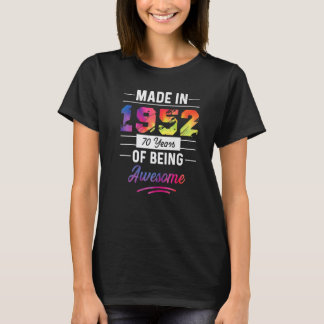 T-shirt 70e Anniversaire Fabriqué En 1952 Tee - shirt Colo