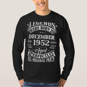 T-shirt 70e Anniversaire Légendes Né En Décembre 1952 70 A