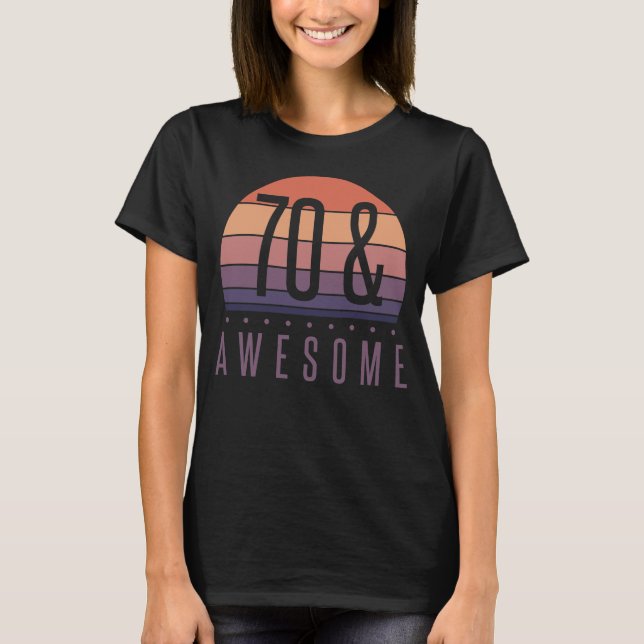 T-shirt 70e anniversaire Retro Sunset (Devant)