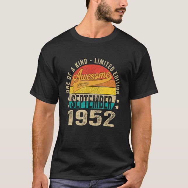 T-shirt 70e anniversaire stupéfiant depuis septembre 1952  (Devant)