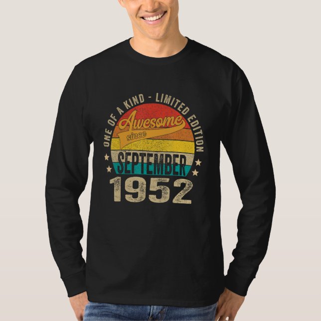 T-shirt 70e anniversaire stupéfiant depuis septembre 1952  (Devant)