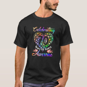 T-shirt 70E Anniversaire Tie Dye 70 Anniversaire Awesom