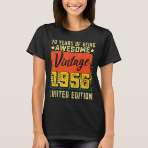 T-shirt 70e anniversaire vintage 1956 70 ans décoration