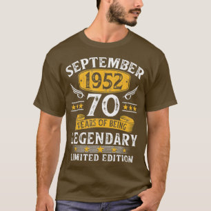 T-shirt 70e anniversaire vintage Septembre 1952 70 ans