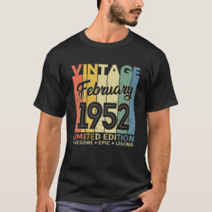 T-shirt 70E Décoration Anniversaire Février 1952 Cadeaux 7