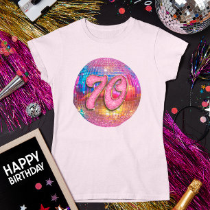 T-shirt 70e fête d'anniversaire Gold rose Parties scintill