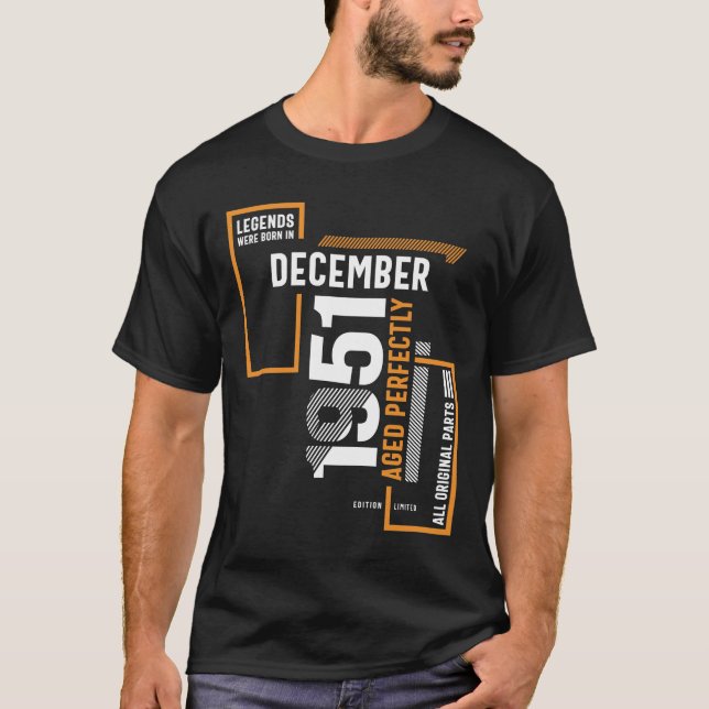 T-shirt 70ème Anniversaire Légendes Sont Nées En Décembre  (Devant)