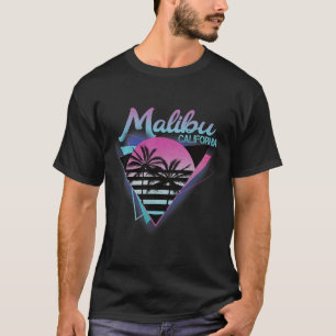 T-shirt 70s 80s En Californie Ville Malibu Surf 