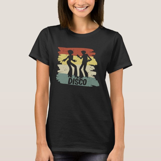 T-shirt 70s Disco Themed Vintage Retro Dancing (Devant)
