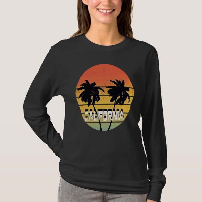 T-shirt 70's Retro Sunset Vintage California (Devant)