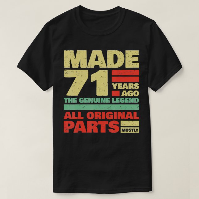 T-shirt 71 ans 71e anniversaire (Design devant)