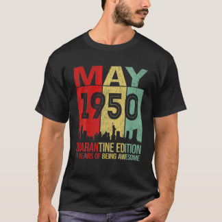 T-shirt 71 Ans 71E Anniversaire Hommes Femmes Mai 1950 Qua