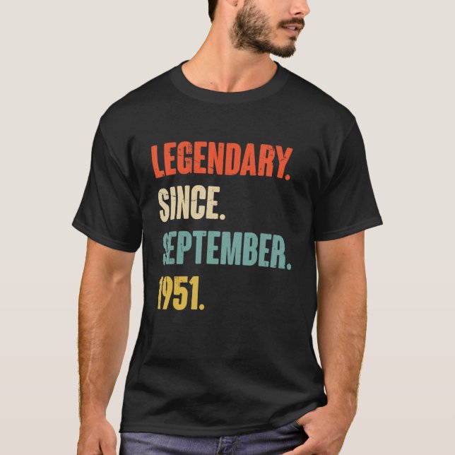 T-shirt 71 ans 71e anniversaire Légendaire depuis septembr (Devant)