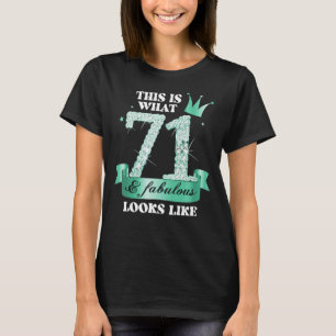 T-shirt 71 & Fabulous I Turquoise Black Party Group Photo