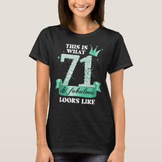 T-shirt 71 & Fabulous I Turquoise Black Party Group Photo