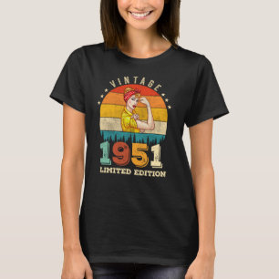 T-shirt 71 Year Old Women Bday 1951 Vintage 71st Birthday
