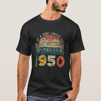 T-shirt 71Décorations Anniversaires Octobre 1950 Hommes Fe