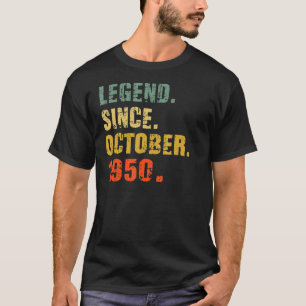 T-shirt 72 ans 72e anniversaire Légende depuis le 19 octob