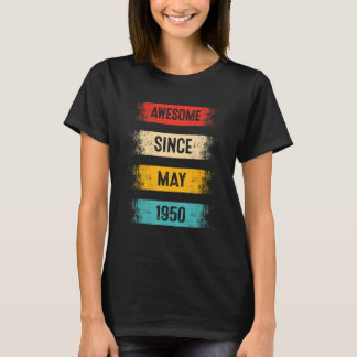 T-shirt 72 Ans Awesome Depuis Mai 1950 72e Anniversaire