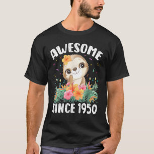 T-shirt 72 Ans Sloth Lover Awesome depuis 1950 72th B