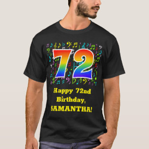 T-shirt 72e anniversaire : Symboles de musique colorée, Ar
