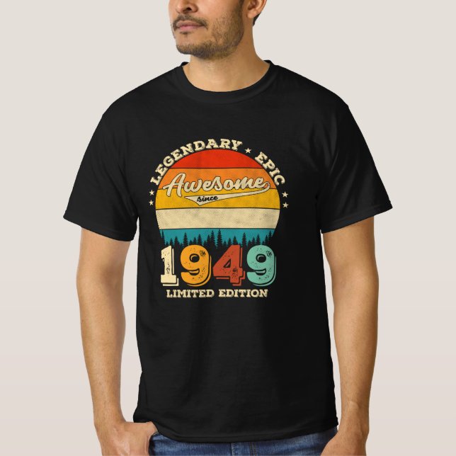 T-shirt 73 ans Awesome depuis 1949 73e anniversaire Cadeau (Devant)