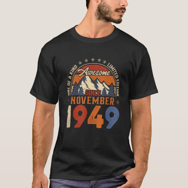 T-shirt 73 Ans Awesome depuis novembre 1949 73e Birt (Devant)