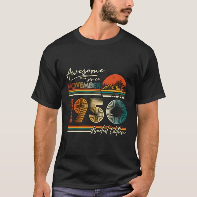 T-shirt 73 Ans Awesome Depuis Novembre 1950 73E Birt (Devant)