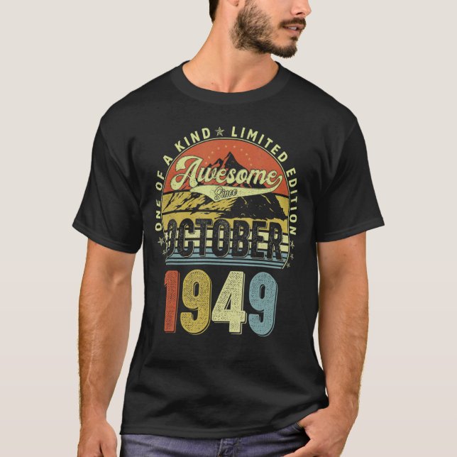 T-shirt 73 ans Awesome depuis octobre 1949 73e anniversair (Devant)