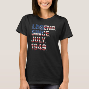 T-shirt 73e anniversaire Légende depuis juillet 1949 Drape