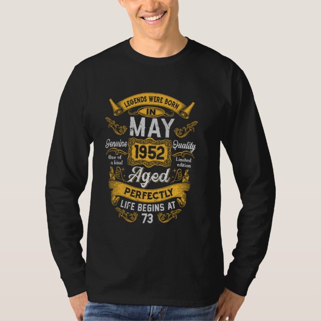 T-shirt 73e anniversaire Les vraies légendes mai 1952 73 a (Devant)