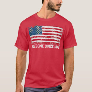 T-shirt 73e anniversaire, vintage usa, Awesome depuis 1949