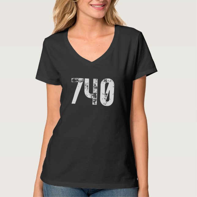 T-shirt 740 Area Code Newark OH Mobile Telephone Area Code (Devant)