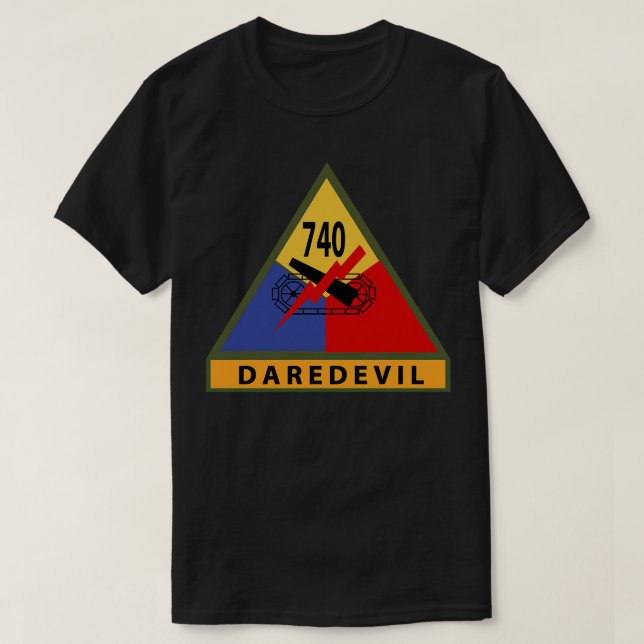 T-shirt 740e Bataillon de chars SSI avec nom Bande (Design devant)