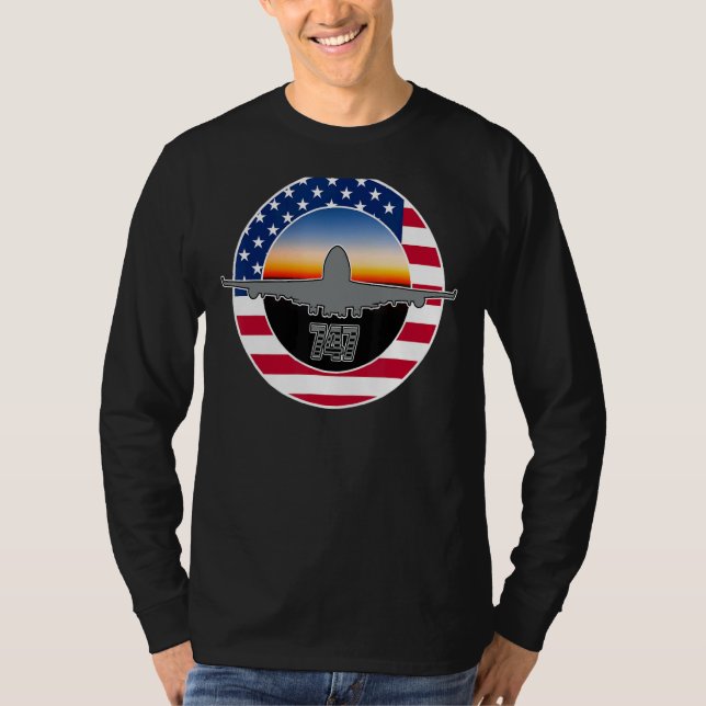 T-shirt 747 Jumbo Jet Avion Spotting (Devant)
