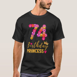 T-shirt 74 Anniversaire Princesse Flower Son My 74th B