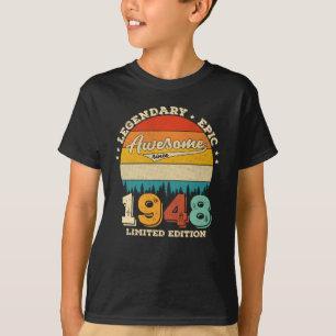 T-shirt 74 Ans Awesome depuis 1948 74e Anniversaire Cadeau