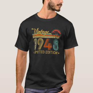T-shirt 74 Ans Vintage 1948 74E Anniversaire Limité Ed