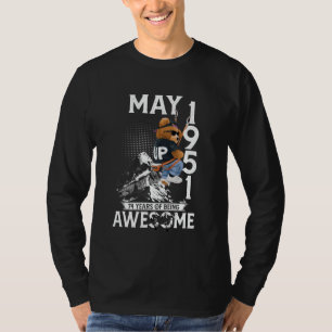 T-shirt 74e anniversaire Bear Légendes mai 1951 74 ans F