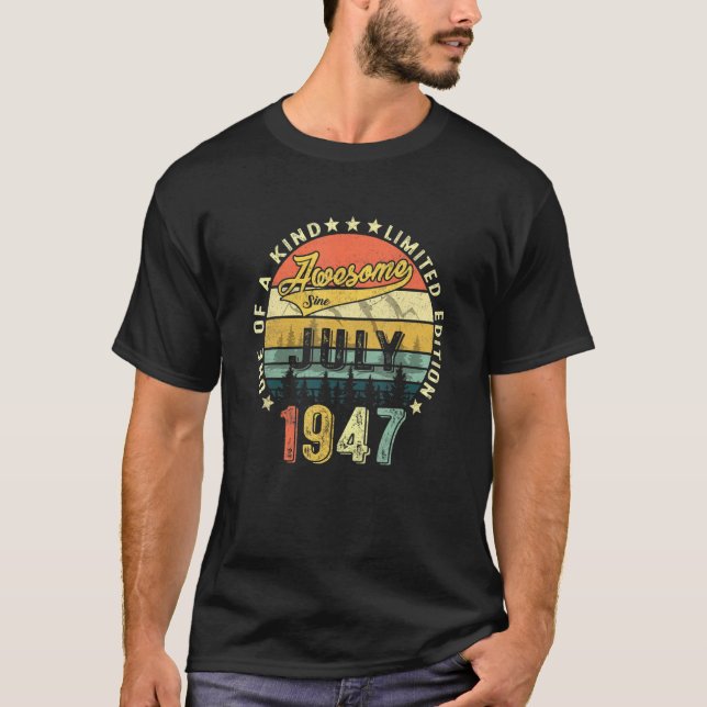 T-shirt 74e anniversaire Décorations Juin 1947 Hommes Femm (Devant)