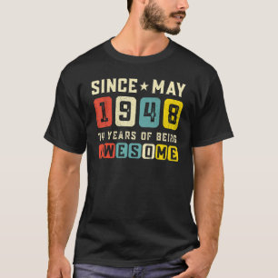 T-shirt 74e anniversaire stupéfiant depuis mai 1948 Vintag