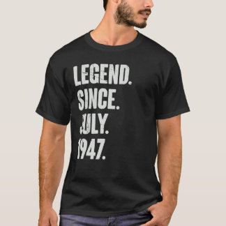 T-shirt 75 ans 75e anniversaire Légende depuis juillet 194
