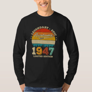 T-shirt 75 ans Awesome depuis 1947 75e anniversaire Cadeau