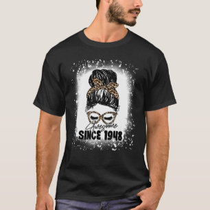 T-shirt 75 Ans Awesome depuis 1948 Leopard 75th Birth