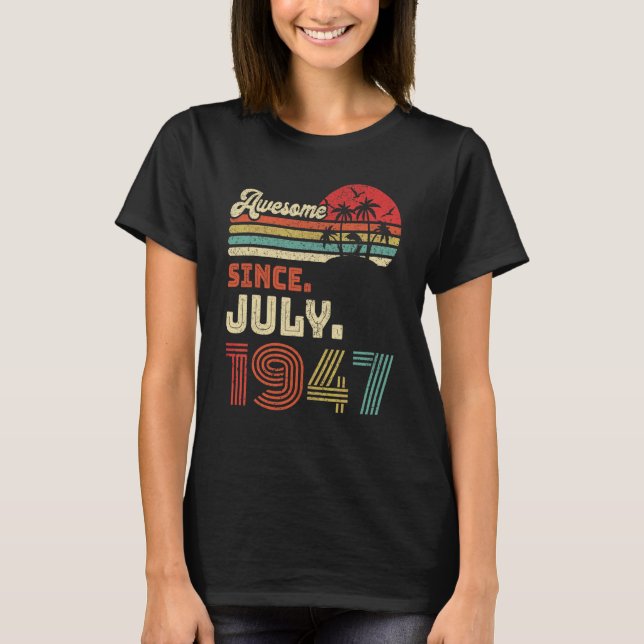 T-shirt 75 ans Awesome depuis juillet 1947 75e anniversair (Devant)