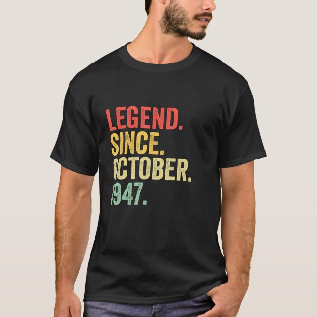 T-shirt 75 ans de légende depuis octobre 1947 75e naissanc (Devant)