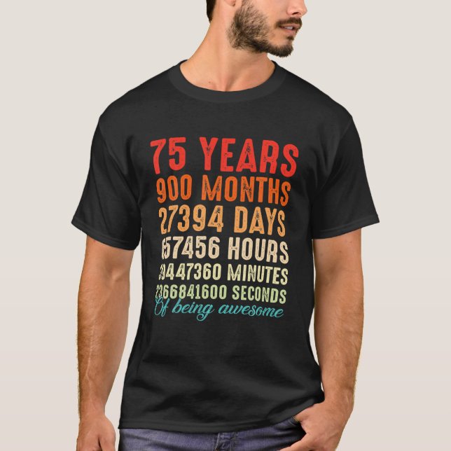 T-shirt 75 Ans Être Impressionnant 75E Anniversaire Hommes (Devant)