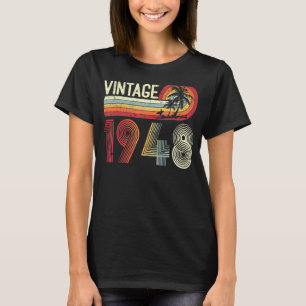 T-shirt 75 Ans Hommes Femmes Vintage 1948 Rétro 75e Naissa