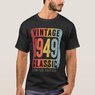 T-shirt 75 ans Vintage 1949 75e anniversaire Décoration