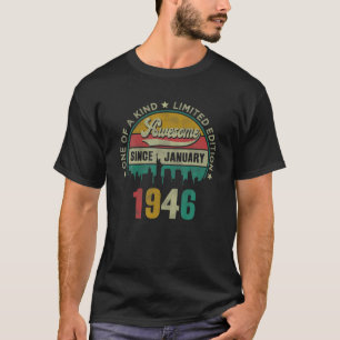 T-shirt 75 ans Vintage janvier 1946 75e anniversaire Gi